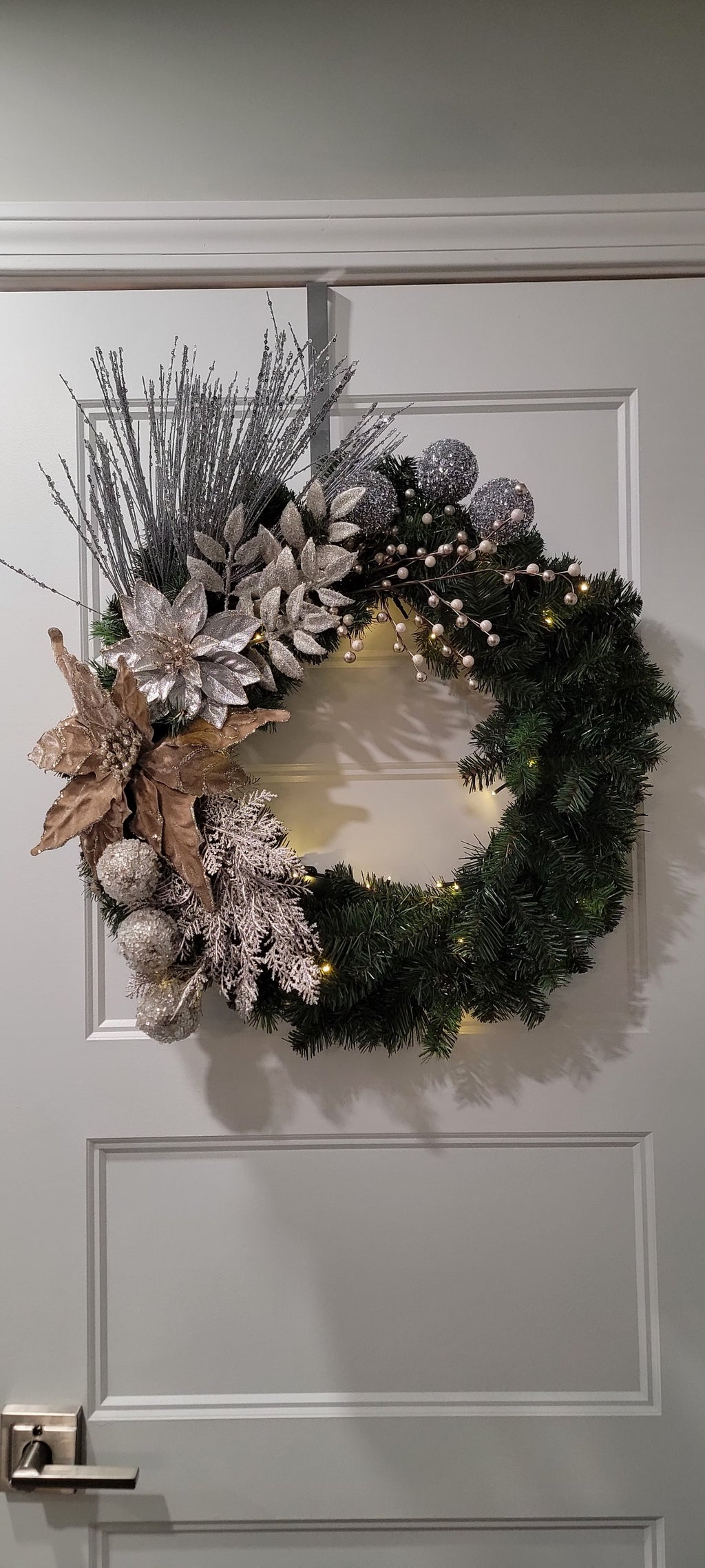 Silver and Champagne Christmas Wreath